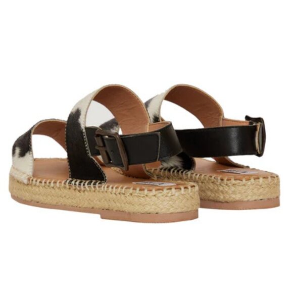 MYRA BAG Mignon Espadrille Hair-On Black & White Western‎ Sandals 6-10 NWT